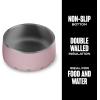 imageSwell Stainless Steel Pet Bowl 32oz Teakwood for Small to Medium Size Dogs Mess Free Design with Non Slip Rubber Bottom Dishwasher Safe BPA FreePink Topaz