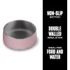 imageSwell Stainless Steel Pet Bowl 32oz Teakwood for Small to Medium Size Dogs Mess Free Design with Non Slip Rubber Bottom Dishwasher Safe BPA FreePink Topaz