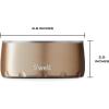 imageSwell Stainless Steel Pet Bowl 32oz Teakwood for Small to Medium Size Dogs Mess Free Design with Non Slip Rubber Bottom Dishwasher Safe BPA FreePyrite