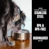 imageSwell Stainless Steel Pet Bowl 32oz Teakwood for Small to Medium Size Dogs Mess Free Design with Non Slip Rubber Bottom Dishwasher Safe BPA FreePyrite