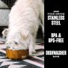 imageSwell Stainless Steel Pet Bowl 32oz Teakwood for Small to Medium Size Dogs Mess Free Design with Non Slip Rubber Bottom Dishwasher Safe BPA FreeTeakwood