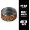 imageSwell Stainless Steel Pet Bowl 32oz Teakwood for Small to Medium Size Dogs Mess Free Design with Non Slip Rubber Bottom Dishwasher Safe BPA FreeTeakwood