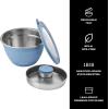 imageSwell Stainless Steel Salad Bowl Kit 64oz Desert Sky Comes with 2oz Mini Canister and Removable Tray for Organization Leakproof Easy to Clean Dishwasher Safe