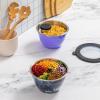 imageSwell Stainless Steel Salad Bowl Kit 64oz Hillside Lavender Comes with 2oz Mini Canister and Removable Tray for Organization Leakproof Easy to Clean Dishwasher Safe
