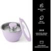 imageSwell Stainless Steel Salad Bowl Kit 64oz Lilac Comes with 2oz Mini Canister and Removable Tray for Organization Leakproof Easy to Clean Dishwasher Safe