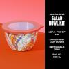 imageSwell Stainless Steel Salad Bowl Kit 64oz Marble Swirl Comes with 2oz Mini Canister and Removable Tray for Organization Leakproof Easy to Clean Dishwasher Safe
