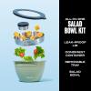 imageSwell Stainless Steel Salad Bowl Kit 64oz Mountain Sage Comes with 2oz Mini Canister and Removable Tray for Organization Leakproof Easy to Clean Dishwasher Safe