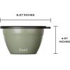 imageSwell Stainless Steel Salad Bowl Kit 64oz Mountain Sage Comes with 2oz Mini Canister and Removable Tray for Organization Leakproof Easy to Clean Dishwasher Safe