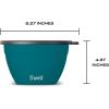 imageSwell Stainless Steel Salad Bowl Kit 64oz Peacock Blue Comes with 2oz Mini Canister and Removable Tray for Organization Leakproof Easy to Clean Dishwasher Safe