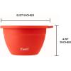 imageSwell Stainless Steel Salad Bowl Kit 64oz Radiant Coral Comes with 2oz Mini Canister and Removable Tray for Organization Leakproof Easy to Clean Dishwasher SafeRadiant Coral