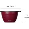 imageSwell Stainless Steel Salad Bowl Kit 64oz Wild Cherry Comes with 2oz Mini Canister and Removable Tray for Organization Leakproof Easy to Clean Dishwasher Safe