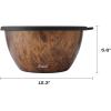 imageSwell Stainless Steel Salad Bowl Kit XL 184oz Angel Food Includes 5oz Canister For Dressing Serving Utensils and Removable Tray Leakproof Easy to Clean Dishwasher and Refrigerator SafeTeakwood