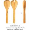 imageSwell Stainless Steel Salad Bowl Kit XL 184oz Angel Food Includes 5oz Canister For Dressing Serving Utensils and Removable Tray Leakproof Easy to Clean Dishwasher and Refrigerator SafeTeakwood