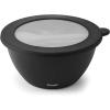 imageSwell Stainless Steel Salad Bowl Kit XL 184oz Angel Food Includes 5oz Canister For Dressing Serving Utensils and Removable Tray Leakproof Easy to Clean Dishwasher and Refrigerator SafeOnyx