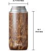 imageSwell Stainless Steel Slim Drink Chiller Fits Slim 12oz Cans and Bottles Azurite Triple Layered Vacuum Insulated Container Keeps Drinks Cold for Up To 6 Hours BPA FreeTeakwood