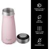 imageSwell Stainless Steel Traveler 16oz Moonstone Triple Layered Vacuum Insulated Containers Keeps Drinks Cold for 24 Hours and Hot for 12 BPA Free Easy Carrying On the GoPink Topaz