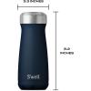 imageSwell Stainless Steel Traveler 16oz Moonstone Triple Layered Vacuum Insulated Containers Keeps Drinks Cold for 24 Hours and Hot for 12 BPA Free Easy Carrying On the GoAzurite