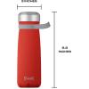 imageSwell Stainless Steel Traveler With Handle 24oz Peacock Blue Triple Layered Vacuum Insulated Containers Keeps Drinks Cold for 40 Hours and Hot for 16 BPA Free Easy Carrying On the GoPoppy Red
