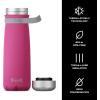 imageSwell Stainless Steel Traveler With Handle 24oz Peacock Blue Triple Layered Vacuum Insulated Containers Keeps Drinks Cold for 40 Hours and Hot for 16 BPA Free Easy Carrying On the GoAzalea Pink