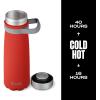 imageSwell Stainless Steel Traveler With Handle 24oz Peacock Blue Triple Layered Vacuum Insulated Containers Keeps Drinks Cold for 40 Hours and Hot for 16 BPA Free Easy Carrying On the GoPoppy Red