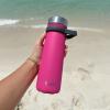 imageSwell Stainless Steel Traveler With Handle 24oz Peacock Blue Triple Layered Vacuum Insulated Containers Keeps Drinks Cold for 40 Hours and Hot for 16 BPA Free Easy Carrying On the GoAzalea Pink