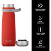 imageSwell Stainless Steel Traveler With Handle 24oz Peacock Blue Triple Layered Vacuum Insulated Containers Keeps Drinks Cold for 40 Hours and Hot for 16 BPA Free Easy Carrying On the GoPoppy Red