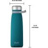 imageSwell Stainless Steel Traveler With Handle 40oz Peacock Blue Triple Layered Vacuum Insulated Containers Keeps Drinks Cold for 60 Hours and Hot for 20 BPA Free Easy Carrying On the GoPeacock Blue