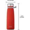 imageSwell Stainless Steel Traveler With Handle 40oz Peacock Blue Triple Layered Vacuum Insulated Containers Keeps Drinks Cold for 60 Hours and Hot for 20 BPA Free Easy Carrying On the GoPoppy Red