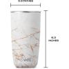 imageSwell Stainless Steel Tumbler with SlideOpen Lid 18oz Rose Marble Triple Layered Vacuum Insulated Containers Keeps Drinks Cold for 12 Hours and Hot for 4 BPA FreeCalacatta Gold