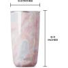 imageSwell Stainless Steel Tumbler with SlideOpen Lid 18oz Rose Marble Triple Layered Vacuum Insulated Containers Keeps Drinks Cold for 12 Hours and Hot for 4 BPA FreeGeode Rose