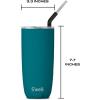 imageSwell Stainless Steel Tumbler with Straw and SlideOpen Lid 24oz Steffi Lynn x Swell Triple Layered Vacuum Insulated Containers Keeps Drinks Cold for 18 Hours and Hot for 5 BPA FreePeacock Blue