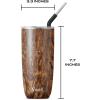 imageSwell Stainless Steel Tumbler with Straw and SlideOpen Lid 24oz Steffi Lynn x Swell Triple Layered Vacuum Insulated Containers Keeps Drinks Cold for 18 Hours and Hot for 5 BPA FreeTeakwood
