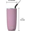 imageSwell Stainless Steel Tumbler with Straw and SlideOpen Lid 24oz Steffi Lynn x Swell Triple Layered Vacuum Insulated Containers Keeps Drinks Cold for 18 Hours and Hot for 5 BPA FreeLavender Swirl