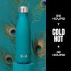 imageSwell Stainless Steel Water Bottle 17oz Peacock Blue Triple Layered Vacuum Insulated Containers Keeps Drinks Cold for 36 Hours and Hot for 18 BPA Free Perfect for On the Go