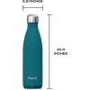 imageSwell Stainless Steel Water Bottle 17oz Peacock Blue Triple Layered Vacuum Insulated Containers Keeps Drinks Cold for 36 Hours and Hot for 18 BPA Free Perfect for On the Go