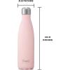 imageSwell Stainless Steel Water Bottle 17oz Pink Topaz Triple Layered Vacuum Insulated Containers Keeps Drinks Cold for 36 Hours and Hot for 18 BPA Free Perfect for On the Go