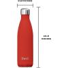 imageSwell Stainless Steel Water Bottle 17oz Poppy Red Triple Layered Vacuum Insulated Containers Keeps Drinks Cold for 36 Hours and Hot for 18 BPA Free Perfect for On the Go