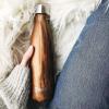 imageSwell Stainless Steel Water Bottle 17oz Teakwood Triple Layered Vacuum Insulated Containers Keeps Drinks Cold for 36 Hours and Hot for 18 BPA Free Perfect for On the Go