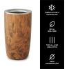 imageSwell Stainless Steel Wine Chiller Holds 750ml Bottle Onyx Triple Layered Vacuum Insulated Container Keeps Bottles Chilled for Longer BPA Free BarwareTeakwood