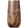 imageSwell Stainless Steel Champagne Flute 6oz Teakwood Triple Layered Vacuum Insulated Container Keeps Drinks Colder for Longer BPA Free BarwareTeakwood