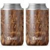 imageSwell Stainless Steel Drink Chiller Fits 12oz Cans and Bottles Teakwood Triple Layered Vacuum Insulated Container Keeps Drinks Cold for Up To 6 Hours BPA Free12 oz Pack of 2