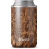 imageSwell Stainless Steel Drink Chiller Fits 12oz Cans and Bottles Teakwood Triple Layered Vacuum Insulated Container Keeps Drinks Cold for Up To 6 Hours BPA Free12 oz