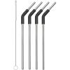 imageSwell Stainless Steel Straw Set Includes 4 Straws With Flexi Neck and Straw Cleaning Brush BPA Free