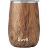imageSwell Stainless Steel Wine Tumbler 14oz Teakwood Triple Layered Vacuum Insulated Container Keeps Drinks Colder for Longer Splash Proof Slide Open Lid BPA Free BarwareTeakwood