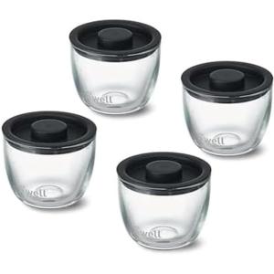 imageSwell 12oz Glass Prep Bowl Set of 4 For Easy Meal Prep Vintage Pastels Made From Durable Tempered Glass Nests Inside 215ozBlack