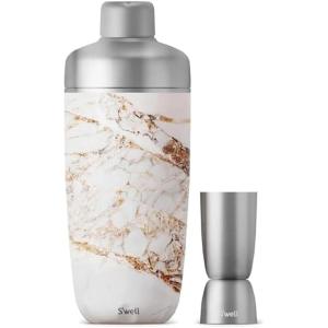 imageSwell 18oz shaker with jigger carafe Black MarbleCalacatta Gold