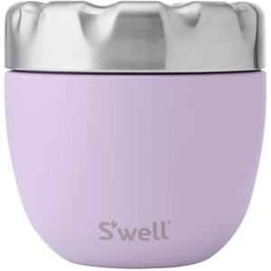 imageSwell Eats 2in1 Nesting Bowls TripleLayered VacuumInsulated Containers Keeps Food and Drinks Cold for 11 Hours and Hot for 7with No CondensationBPA Free 215 oz Calacatta GoldLilac