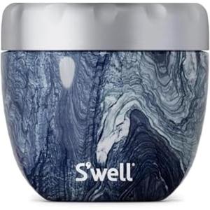 imageSwell Eats 2in1 Nesting Bowls TripleLayered VacuumInsulated Containers Keeps Food and Drinks Cold for 11 Hours and Hot for 7with No CondensationBPA Free 215 oz Calacatta GoldAzurite Marble