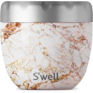 imageSwell Eats 2in1 Nesting Bowls TripleLayered VacuumInsulated Containers Keeps Food and Drinks Cold for 11 Hours and Hot for 7with No CondensationBPA Free 215 oz Calacatta GoldCalacatta Gold