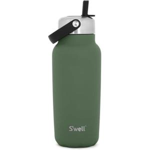 imageSwell Recycled Stainless Steel Explorer with Flip Straw Lid 32oz Green Jasper Triple Layered Vacuum Insulated Containers Keeps Drinks Cold for 42 Hours and Hot for 10Green Jasper
